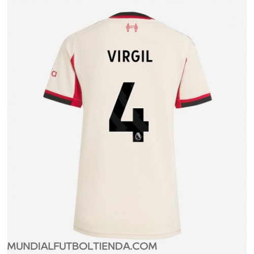 Camiseta Liverpool Virgil van Dijk #4 Segunda Equipación Replica 2025-26 para mujer mangas cortas Camiseta Liverpool Virgil van Dijk #4 Segunda Equipación Replica 2025-26 para mujer mangas cortas
